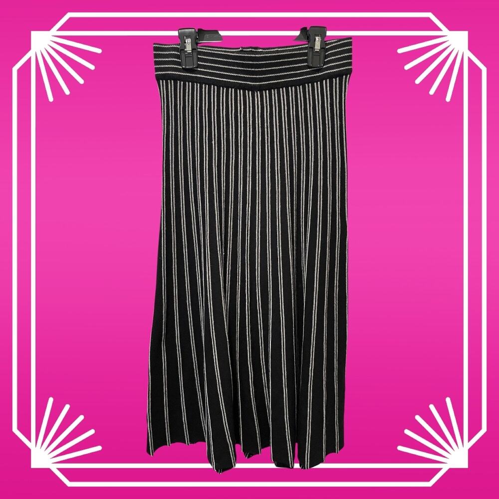 Max Studio Striped Knit Midi Skirt, Women Size Medium, Excellent Used Condition